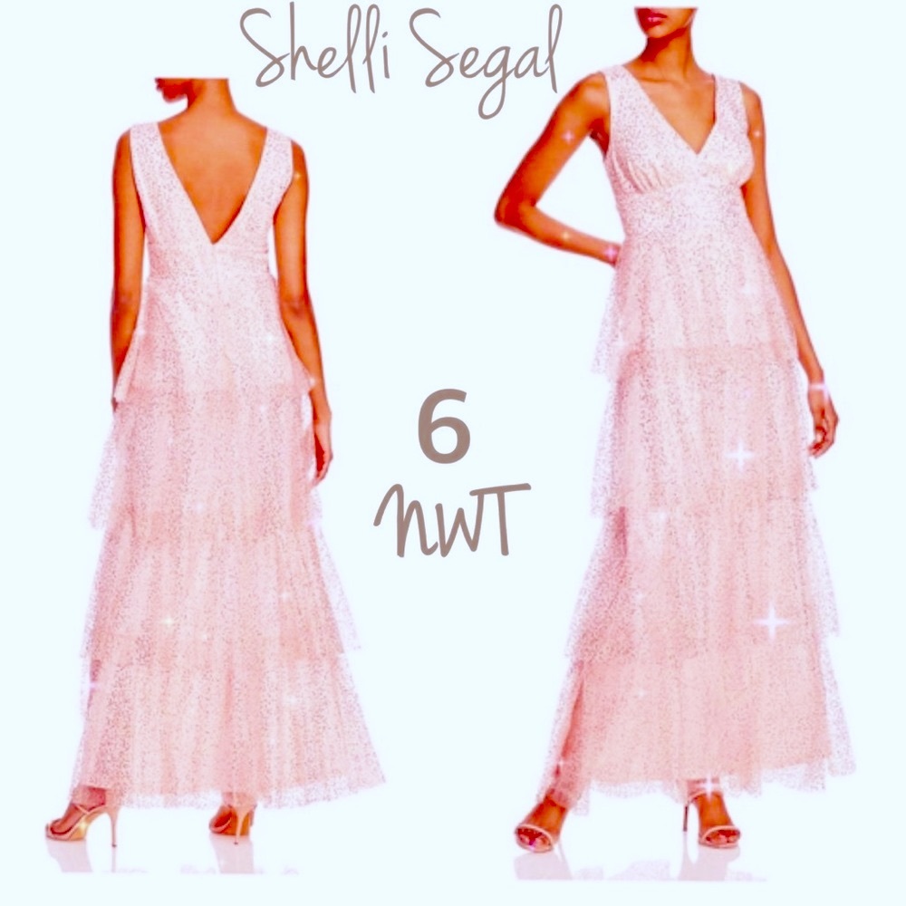 NWT petal pink tulle gold sparkle tiered maxi fairytale (6) Shelli Legal LAUNDRY